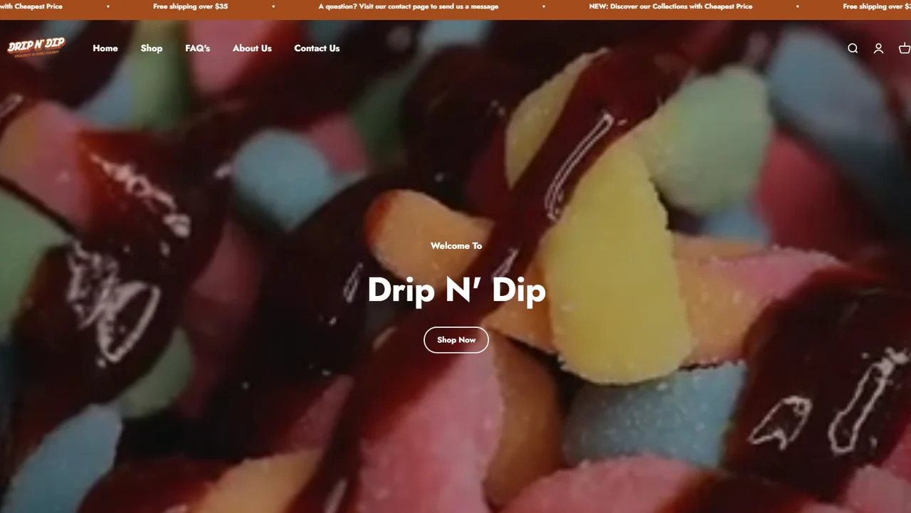 Drip n’ Dip Shopify storefront